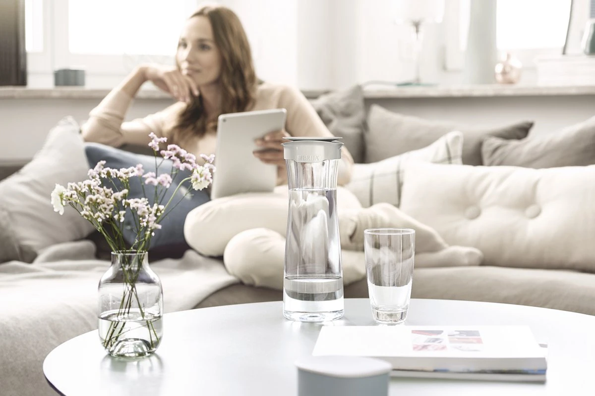 BRITA - Fill&Serve Waterfilterkaraf - 1,3L - Wit Grafiet - Inclusief 1 MicroDisc Waterfilter - Afbeelding 2