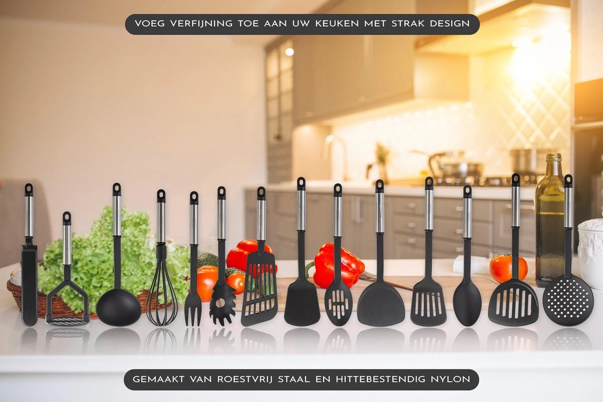 Kookgerei Set - Zwart - 42-delig - Keukengerei - Afbeelding 3