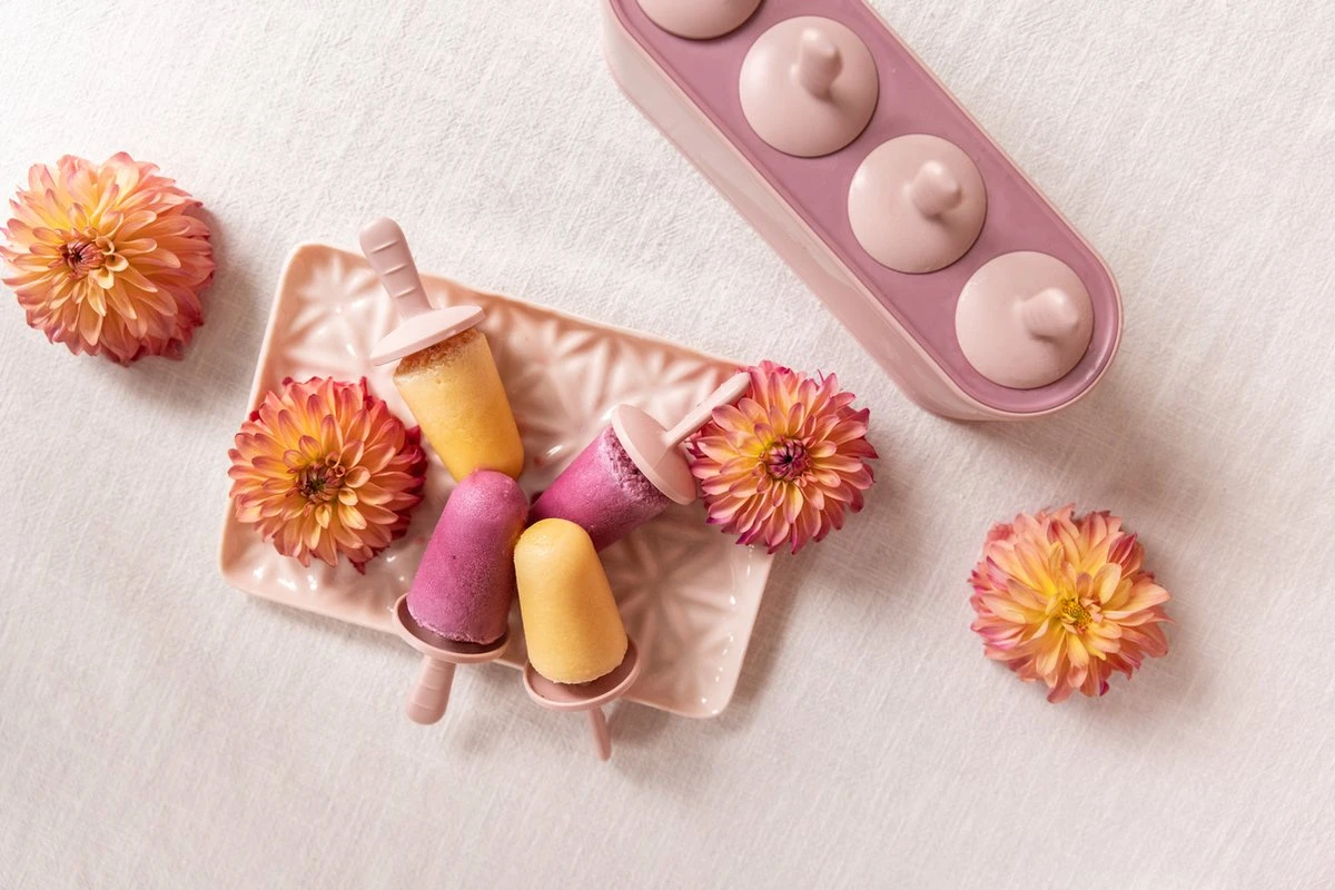 Cabau IJsjeshouder - IJslollymaker - Waterijsjes Maker - Stof- En Lekvrij - Zachte Siliconen - 4 Ijsjes - Perfect Voor De Cabau High Protein Ice Cream - Afbeelding 4