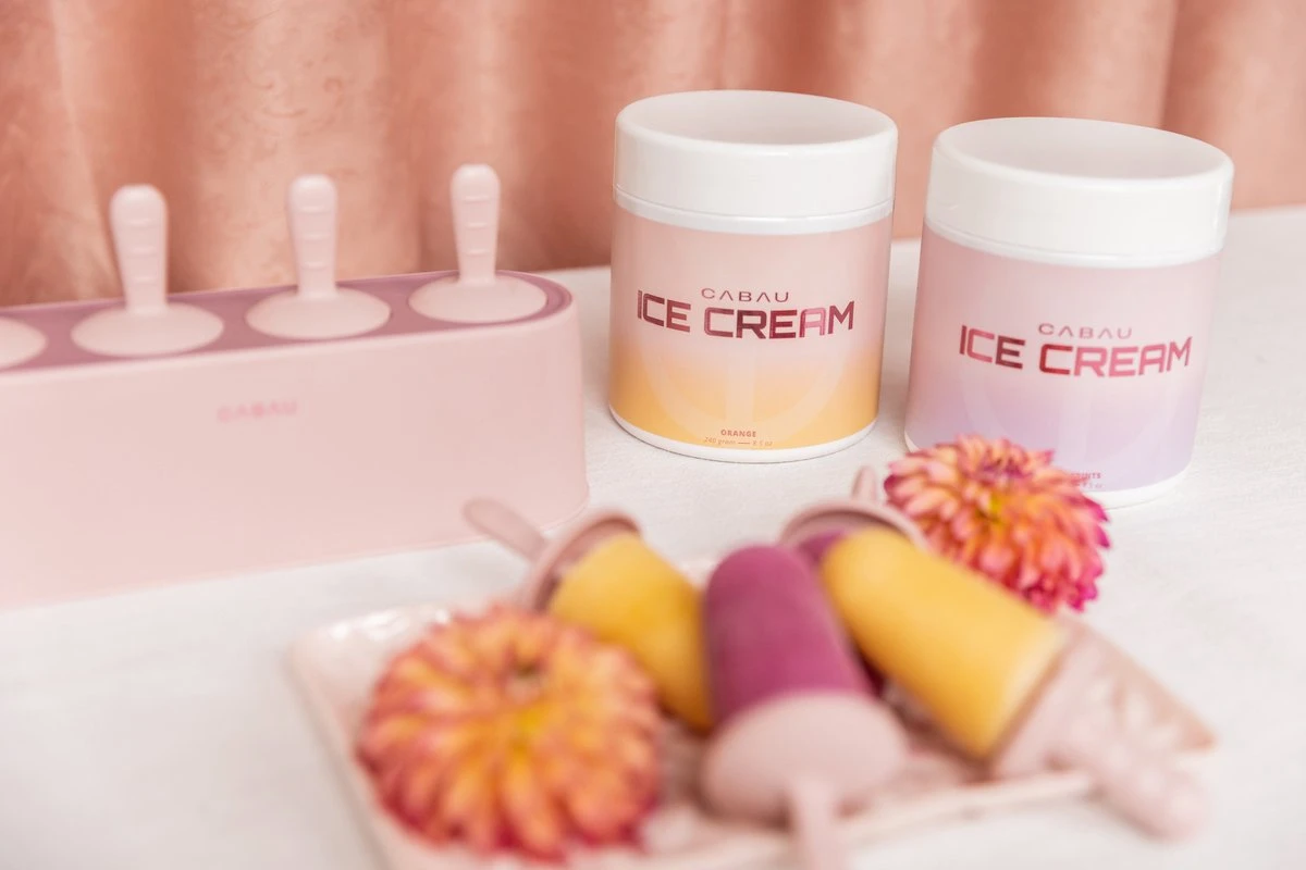 Cabau IJsjeshouder - IJslollymaker - Waterijsjes Maker - Stof- En Lekvrij - Zachte Siliconen - 4 Ijsjes - Perfect Voor De Cabau High Protein Ice Cream - Afbeelding 5