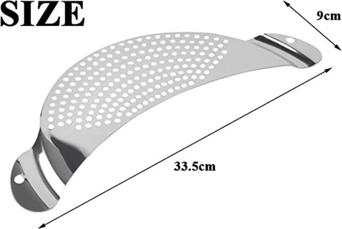 Merkloos RVS Afgiethulp - Afgietdeksel Met Handvaten - Vaatwasser Bestendig - Makkelijk Afgieten - Afbeelding 2