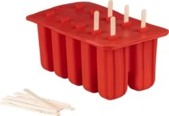 Sareva IJsjesmaker - 10 Ijsjes - Rood - Siliconen