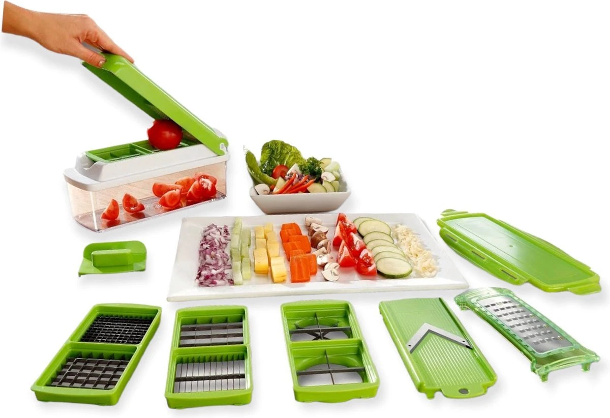 Groentesnijder - Uiensnijder - Mandoline - Multifunctionele Groentesnijder - RVS - Inclusief 7 Mesjes - Mandoline Keukensnijder- Mandoline Snijder - - Afbeelding 6