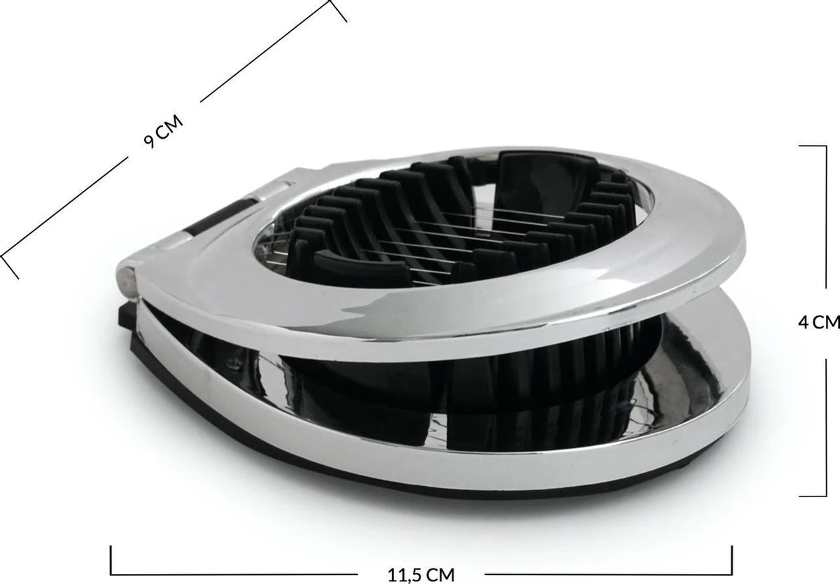 Multifunctionele Eiersnijder - RVS - Zwart/Zilver - Afbeelding 7