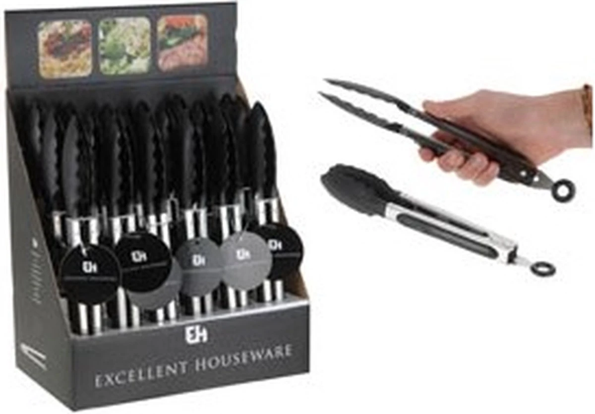 Merkloos Keukentang Nylon RVS Zwart Beleed - Afbeelding 2