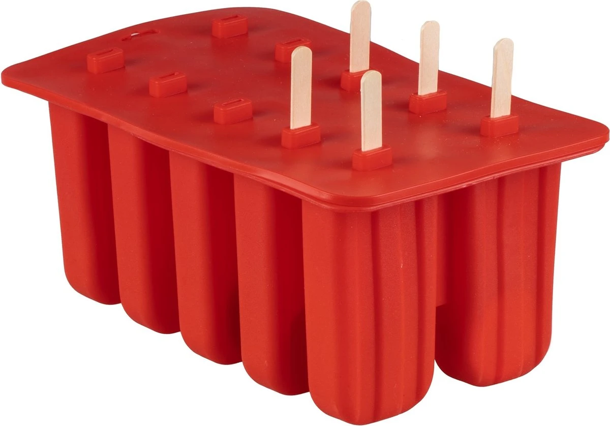 Sareva IJsjesmaker - 10 Ijsjes - Rood - Siliconen - Afbeelding 10