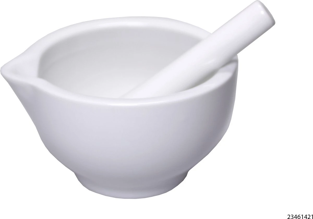 Svenska Living Vijzel Met Stamper - Wit - Keramiek - D8 Cm - Afbeelding 5