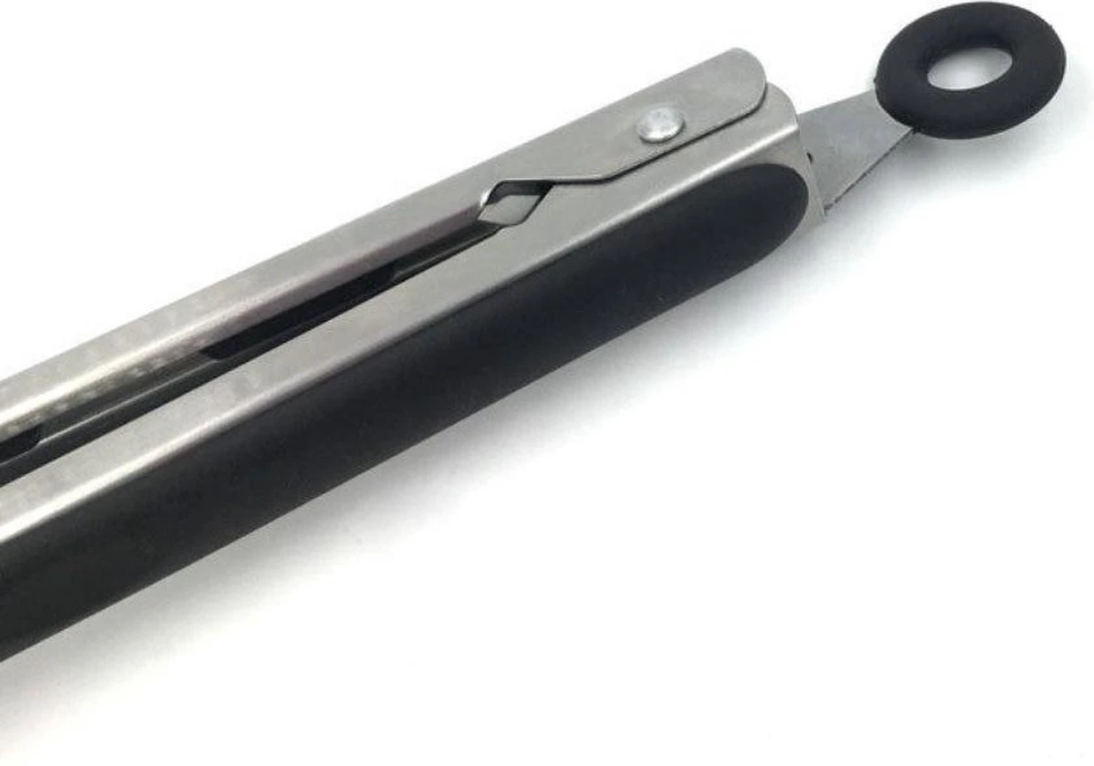 Merkloos BBQ Siliconen Tang - Vleestang - Serveertang - Keukentang - Salade Tang – Barbecuetang – Zwart 21cm - Bbq Tang - Vleestang - Afbeelding 4
