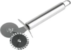 Deegwiel Dubbel RVS - Deegsnijder/Ravioli Snijder - Deegwieltje - Radeerwieltje - Radeermes - Pastawiel - Ravioli Snijder - Radeerwiel - Kartelwiel