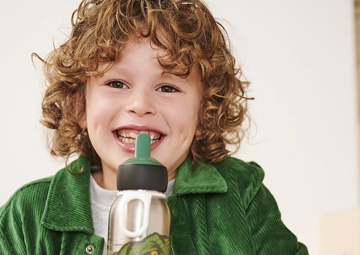 Mepal – Isoleerfles Flip-up Campus – Dino – Waterfles Met Rietje – Houdt Je Drankje Tot 9 Uur Warm En 12 Uur Koud – Drinkfles Voor Kinderen – Thermosfles - Afbeelding 7