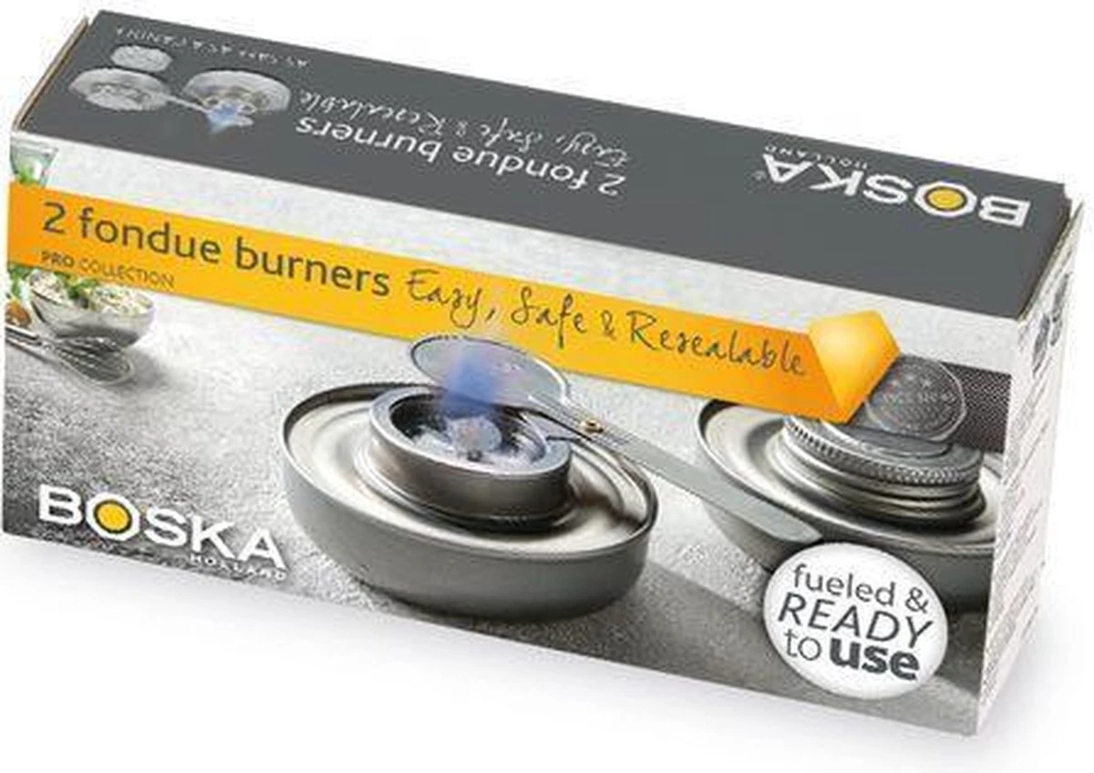 Boska Fondue Branders Veilig - Inclusief Brandvloeistof - Voor Fondueset - Zilver - Afbeelding 3