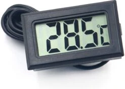 Digitale Thermometer Met Meetsonde | Geschikt Voor O.a. Koelast, Aquarium, Zwembad, Vriezen Etc. | Meetsonde -5ºC - +70ºC | 1 Meter Kabel