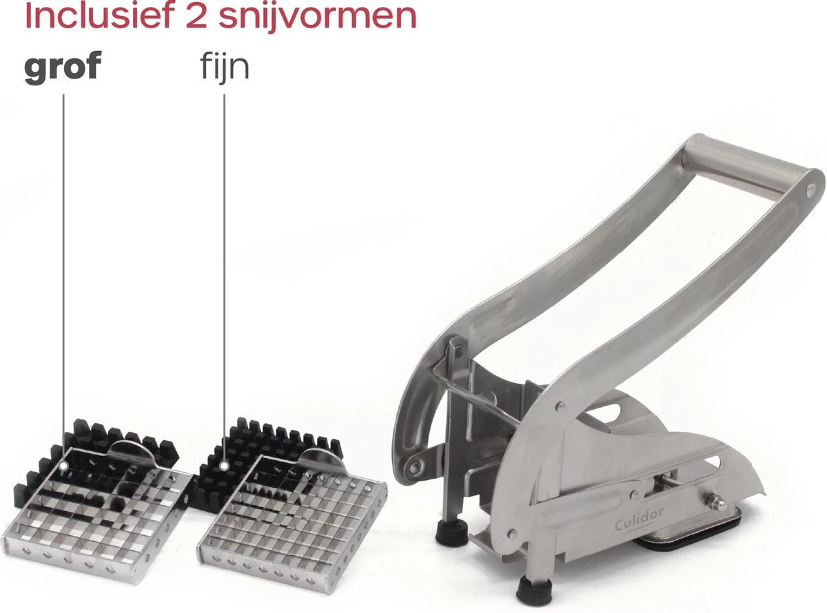 Culidor Frietsnijder - Patatsnijder - Fritessnijder - RVS - 2 Snijvormen - Afbeelding 3
