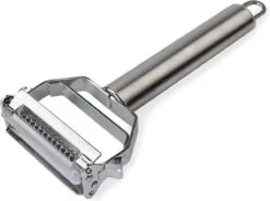 IGOODS Dunschiller Roestvrijstalen 2-in-1 Julienne Dunschiller Perfect Voor Wortel Aardappel Meloen Gadget Groente Fruit