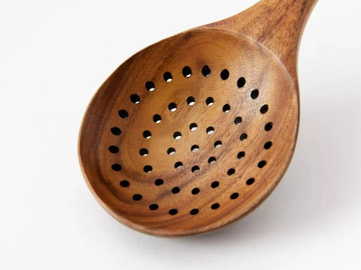 Merkloos Keukenspatels En -lepels Set - 7 Stuks - Teakhout - Handwerk, Krasbestendig, Duurzaam - Afbeelding 2