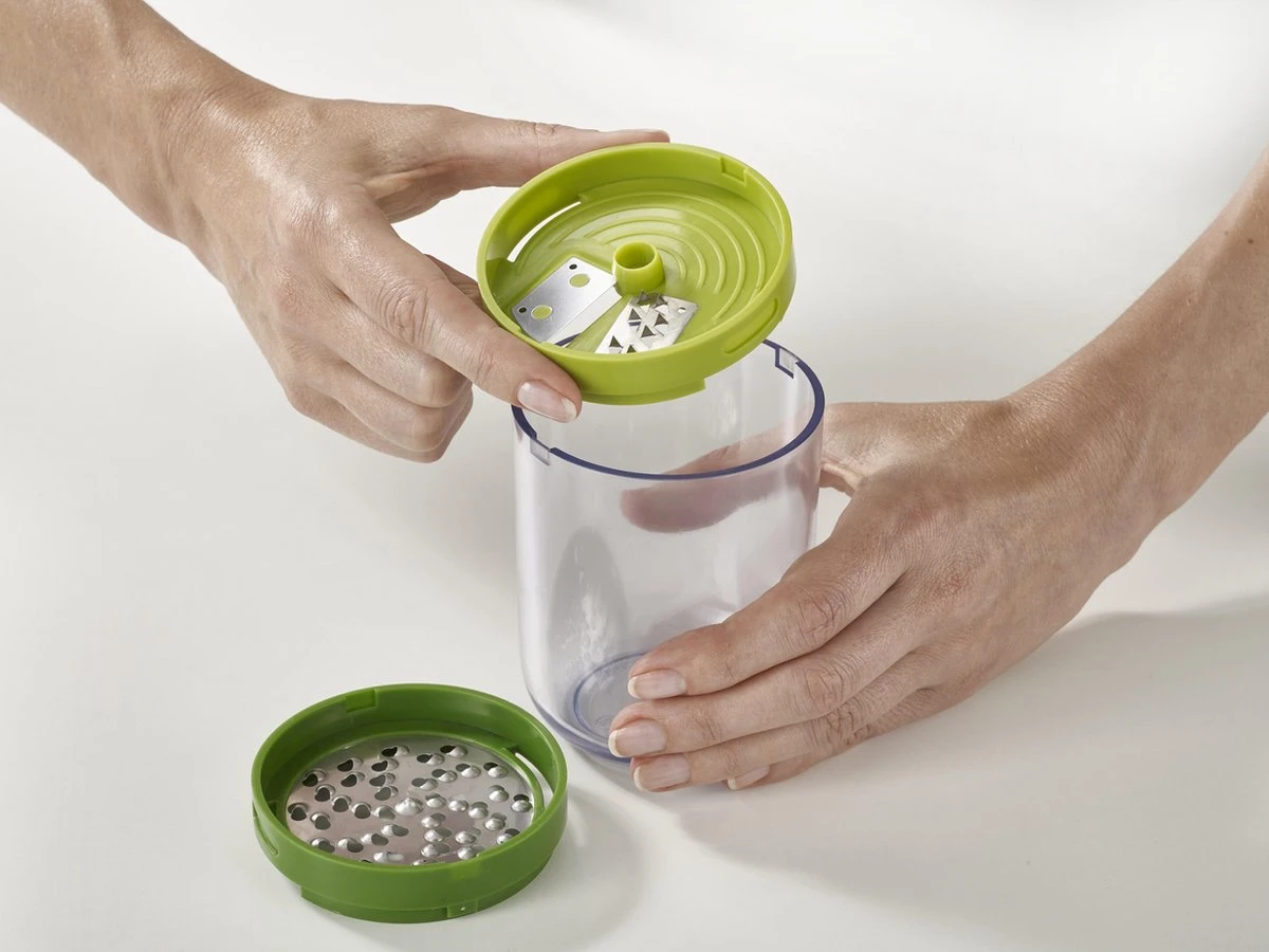 Joseph Joseph Spiro 3-in-1 Spiraalsnijder - Incl. Opvangbak - Rvs/Nylon - 7,8 X 7,8 X 16 Cm - Groen - Afbeelding 2