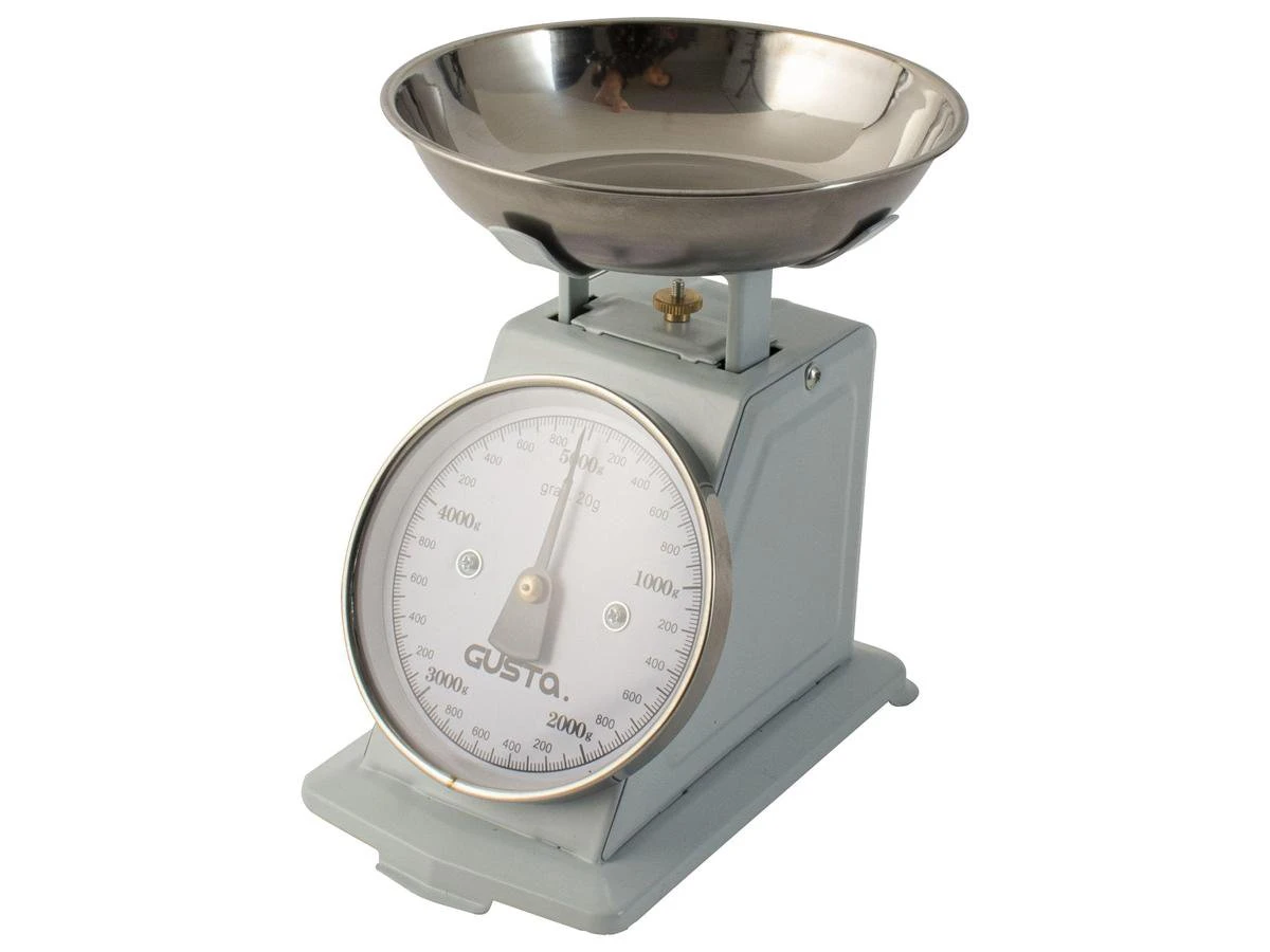 Gusta - Keukenweegschaal - Licht Blauw - Retro/Vintage - RVS - 19x14,5x16,5cm - Afbeelding 2