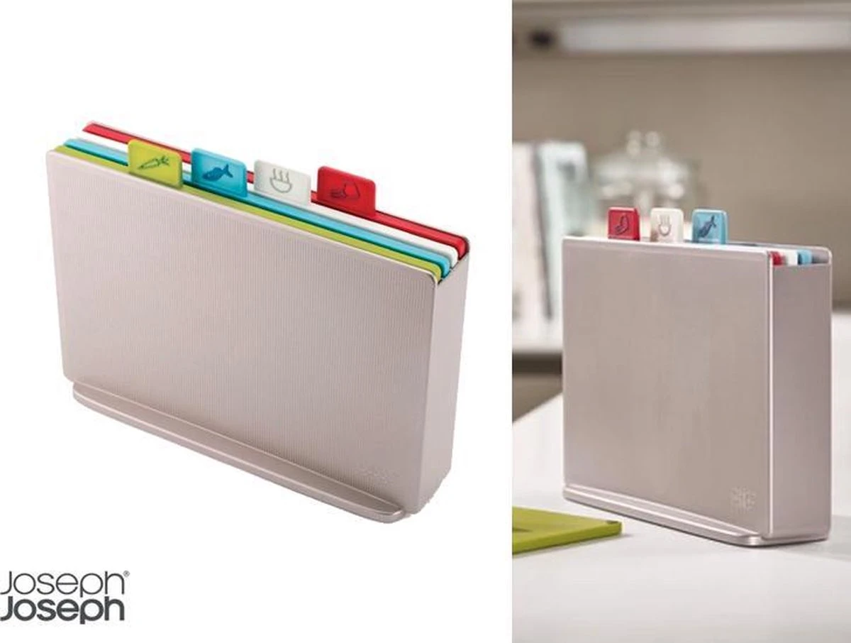 Joseph Joseph Index Snijplankenset - Met Houder - 30x20 Cm - 4 Stuks - Afbeelding 5
