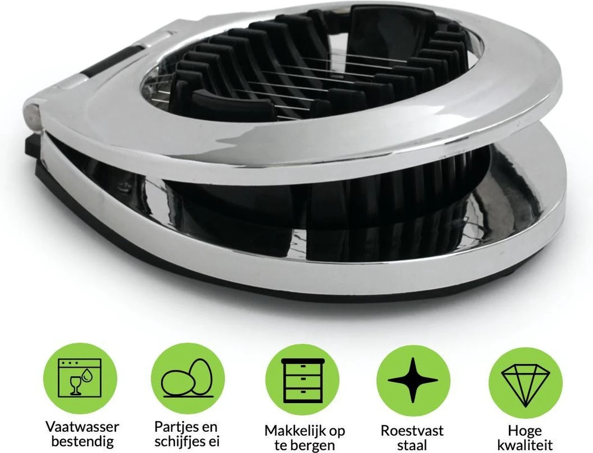 Multifunctionele Eiersnijder - RVS - Zwart/Zilver - Afbeelding 6