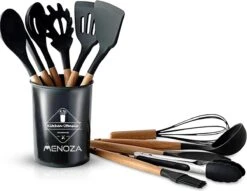 Kookgerei Set 11-delig Met Houder - Keukengerei Set - Maatlepel Set - Hittebestendig BPA Vrij Siliconen - Keukengerei