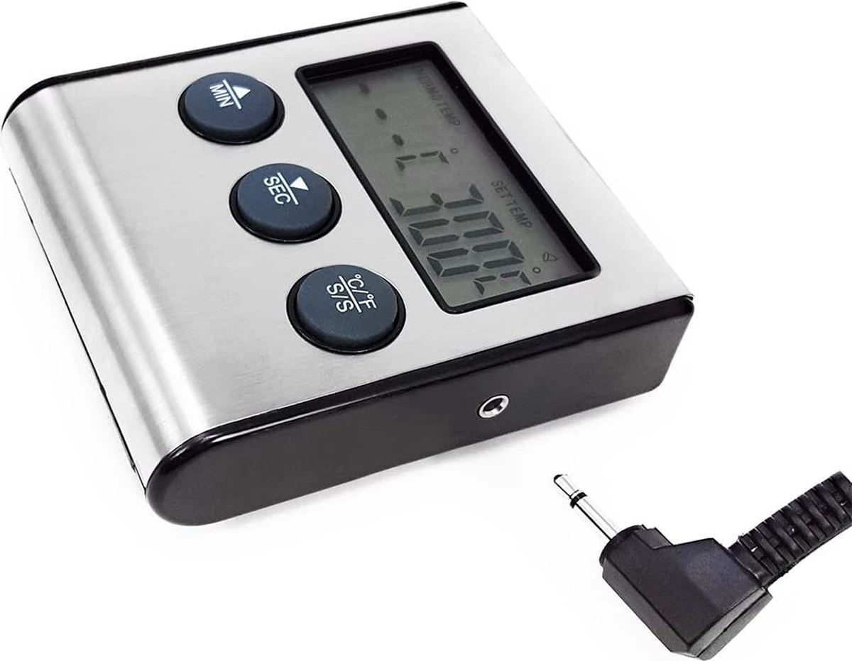 Imtex- Digitale Vlees Thermometer Met Timer - RVS - Keukenthermometer - Afbeelding 4