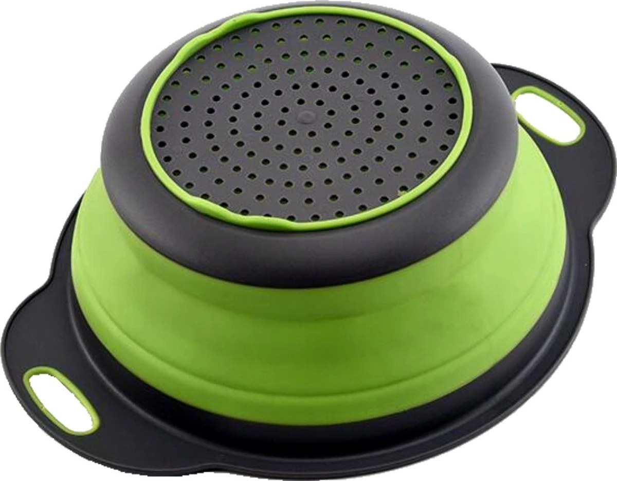 Inklapbare Vergiet - Opvouwbaar - Siliconen - Groot - Groen/Grijs - NIEUW MODEL !!! - Afbeelding 2