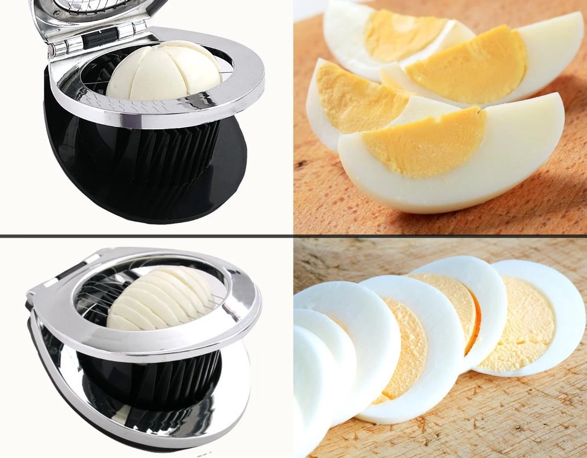 Multifunctionele Eiersnijder - RVS - Zwart/Zilver - Afbeelding 4