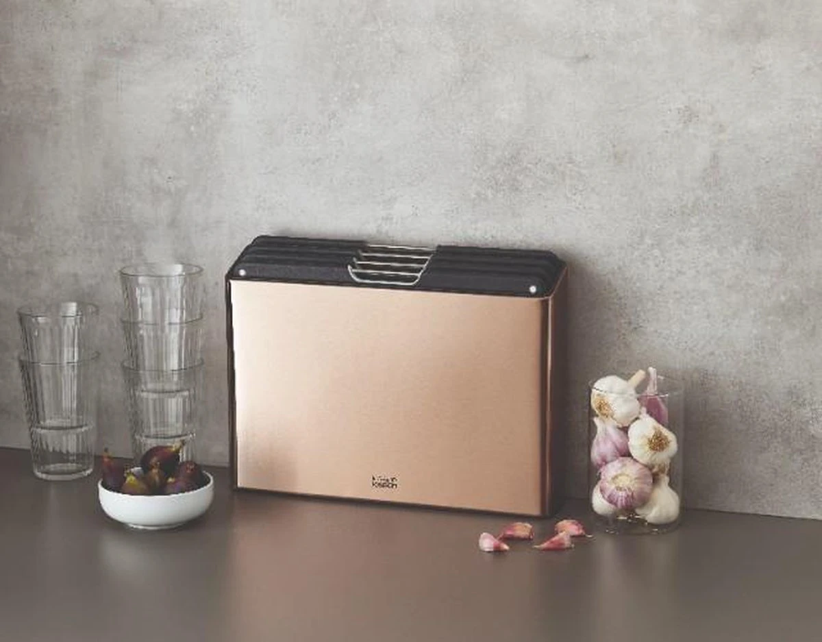 Joseph Joseph JosephJoseph - Folio - Steel - Snijplank - In Houder - Groot - Set Van 5 Stuks - Rose Goud - Afbeelding 7