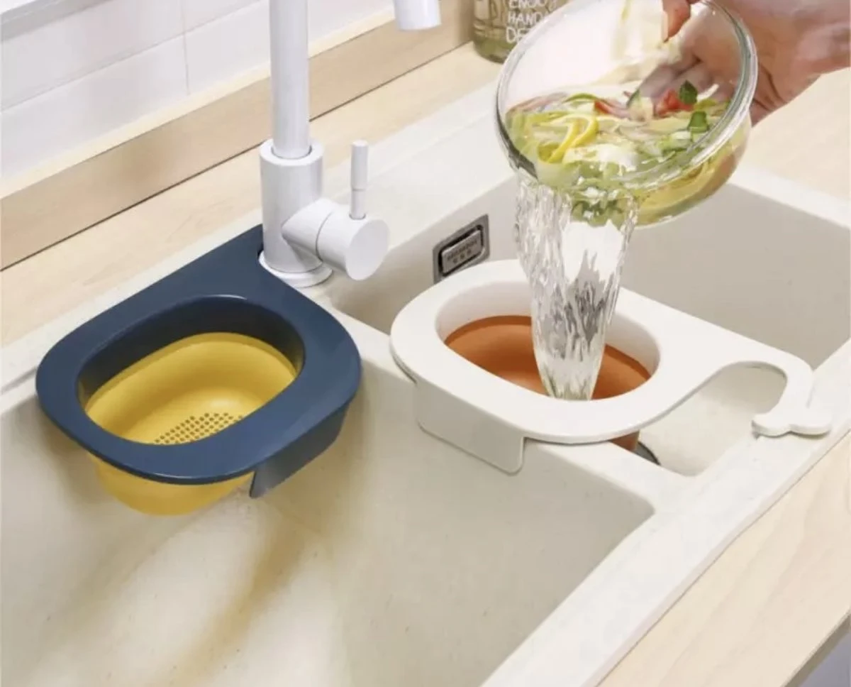 Merkloos Spoelbak Vergiet - Ovaal - Gootsteen - Lange Haak