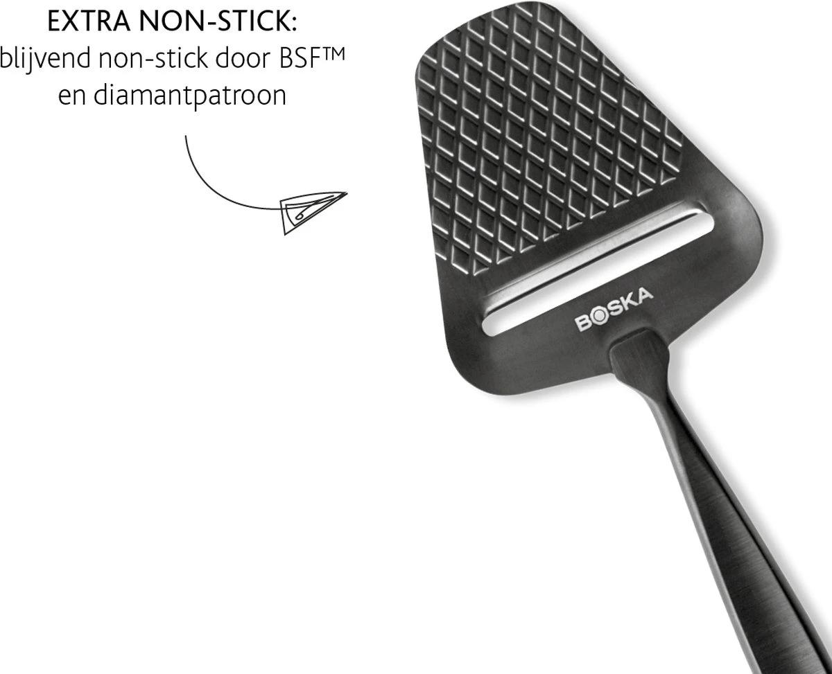 Boska Kaasschaaf Monaco+ Dark - Design Kaasschaaf - Kaasschaaf Voor Harde Kaas - Kaasschaaf Donker - RVS - Vaatwasserbestendige Kaasschaaf - Cadeautip - Keukengerei - Keuken Accessoires - 10 Jaar Garantie - Afbeelding 3