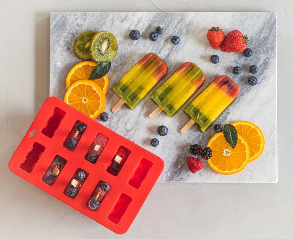 Sareva IJsjesmaker - 10 Ijsjes - Rood - Siliconen - Afbeelding 6