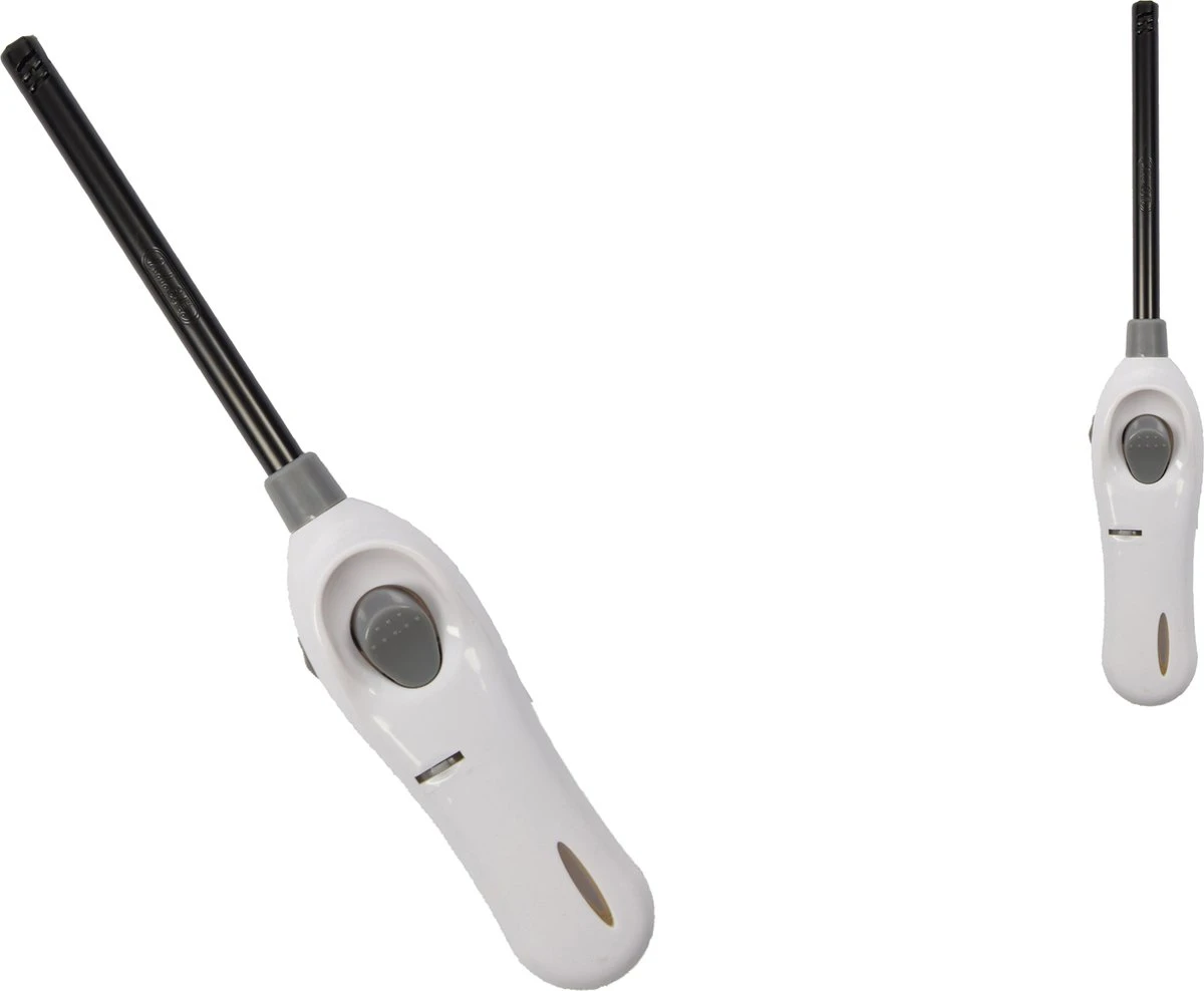 Aansteker Met Kinderbescherming - Barbecue Aansteker - Pakket Van 2x Stuks BBQ Aanstekers Navulbaar| A Kwaliteit |Kinderbescherming/Kinderslot |2x Wit| 26 Cm - Afbeelding 3