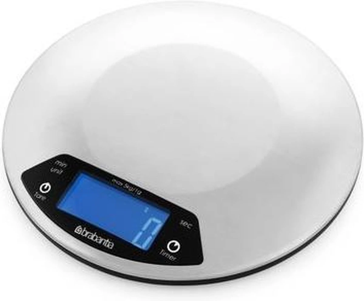 Brabantia Profile Keukenweegschaal - Rond - Met Kookwekker - RVS