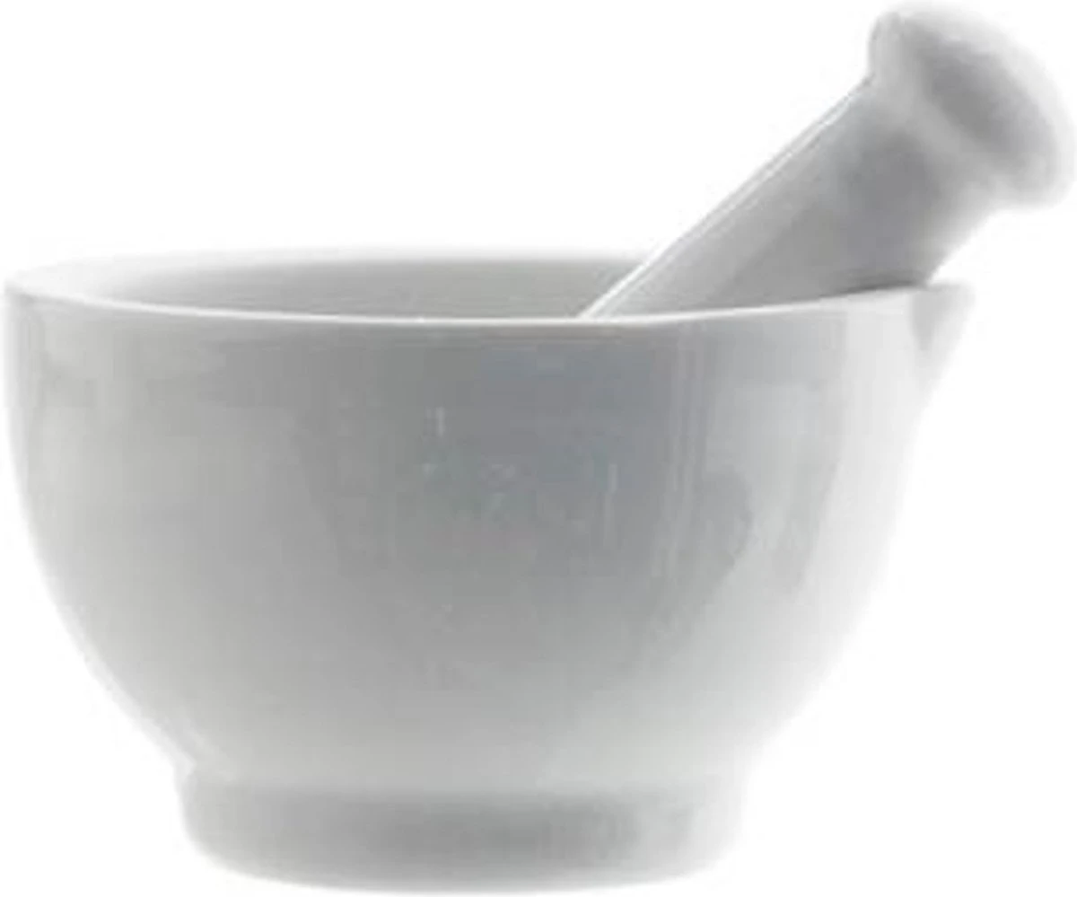 Svenska Living Vijzel Met Stamper - Wit - Keramiek - D8 Cm - Afbeelding 2