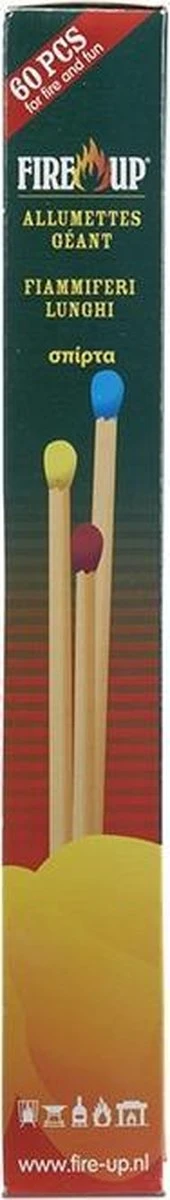 Fire Up Lange Lucifers - 28 Cm - 60 Stuks