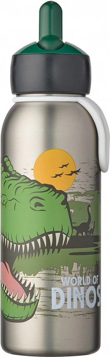 Mepal – Isoleerfles Flip-up Campus – Dino – Waterfles Met Rietje – Houdt Je Drankje Tot 9 Uur Warm En 12 Uur Koud – Drinkfles Voor Kinderen – Thermosfles - Afbeelding 2