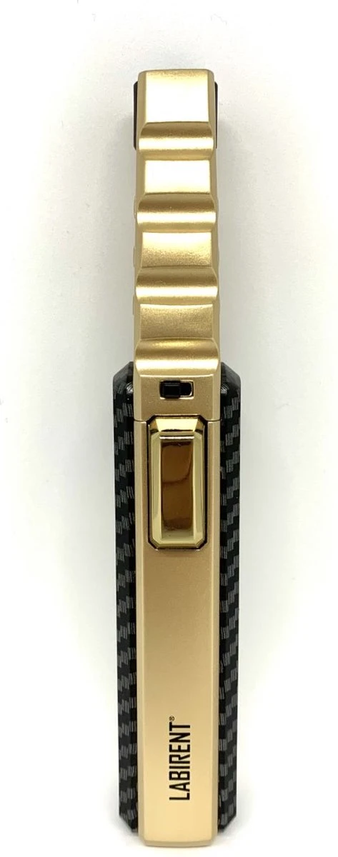 Labirent® - Turbo Torch - Gasbrander - Aansteker - Carbon Fiber/Goud - Windproof - Vervulbaar - Verstelbare Sterke Vlam (4/10cm) - Afbeelding 4