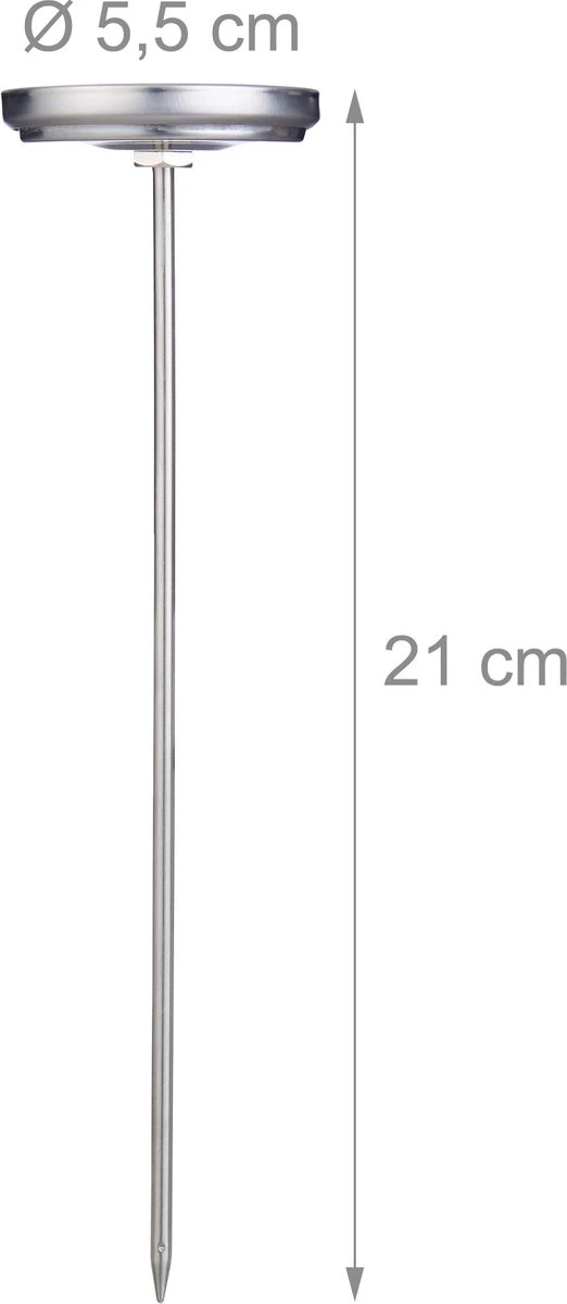 Relaxdays Vleesthermometer Analoog - Bbq Thermometer Rvs - Braadthermometer 20 Cm Barbecue - Afbeelding 3