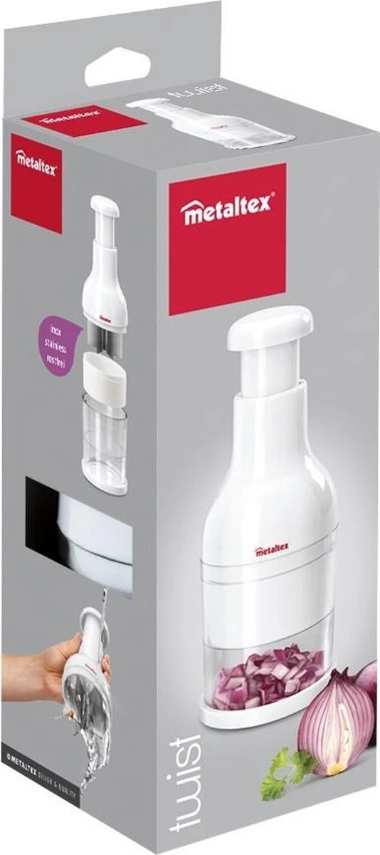 Metaltex - Groentenhakker - Twist - 27x8,5 Cm - Wit - Afbeelding 6