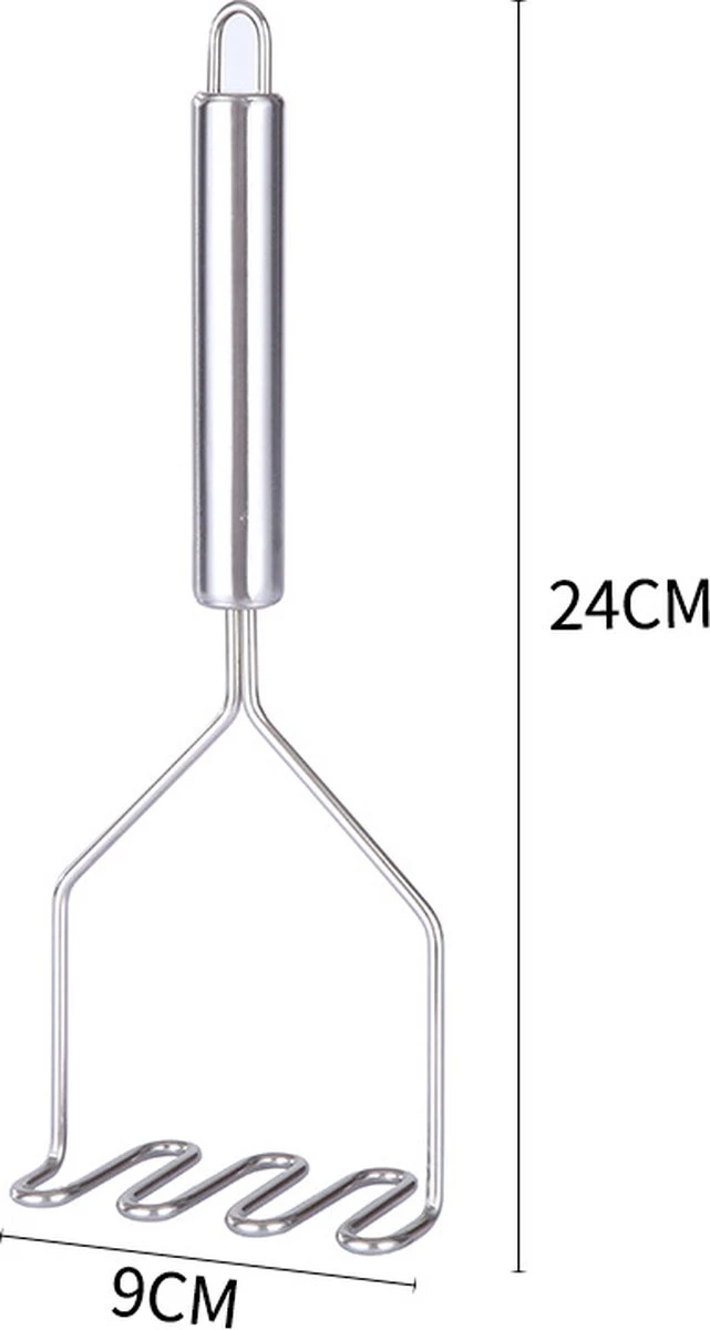 YUGN Pureestamper Aardappelstamper Stamper - Pureerder Stampotstamper - RVS - Cadeau Tip - Afbeelding 12