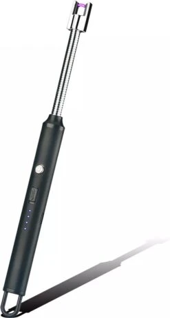 Merkloos Papillon - Lange Elektrisch Aansteker - USB Oplaadbaar - Flexibele Aansteker - Gasfornuis - Kaarsjes - BBQ - Zwart
