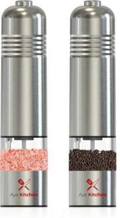 Aye Kitchen Peper En Zout Molen Set – Elektrisch – Voor Kruiden & Specerijen – RVS - Duurzaam