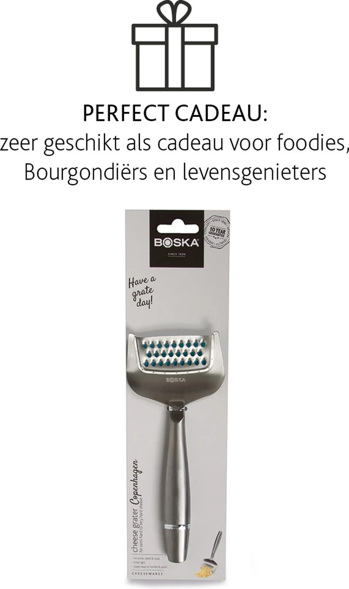 Boska Kaasrasp Copenhagen - Kaasrasp Harde Kaas - Kaasrasp Voor Oude Kaas - Vaatwasserbestendig - Multifunctionele Kaasrasp - RVS - 180 X 74x 20 Mm - Keukengerei - Keuken Accessoires - 10 Jaar Garantie - Afbeelding 6