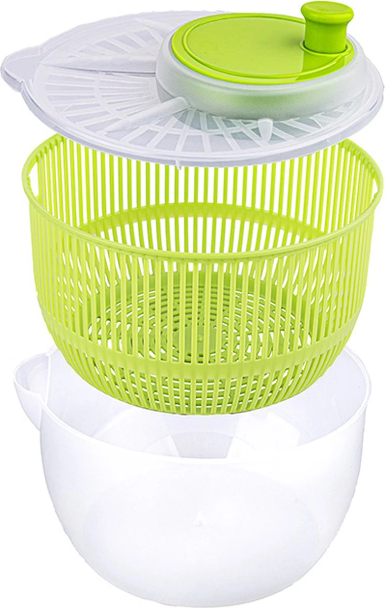 Fresh & Crisp Kleine Slacentrifuge - Salad Spinner - Sla Droger - 2.7 Liter Kunststof Assorti - Klein Formaat - Afbeelding 2