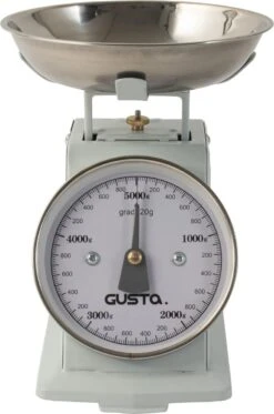 Gusta - Keukenweegschaal - Licht Blauw - Retro/Vintage - RVS - 19x14,5x16,5cm