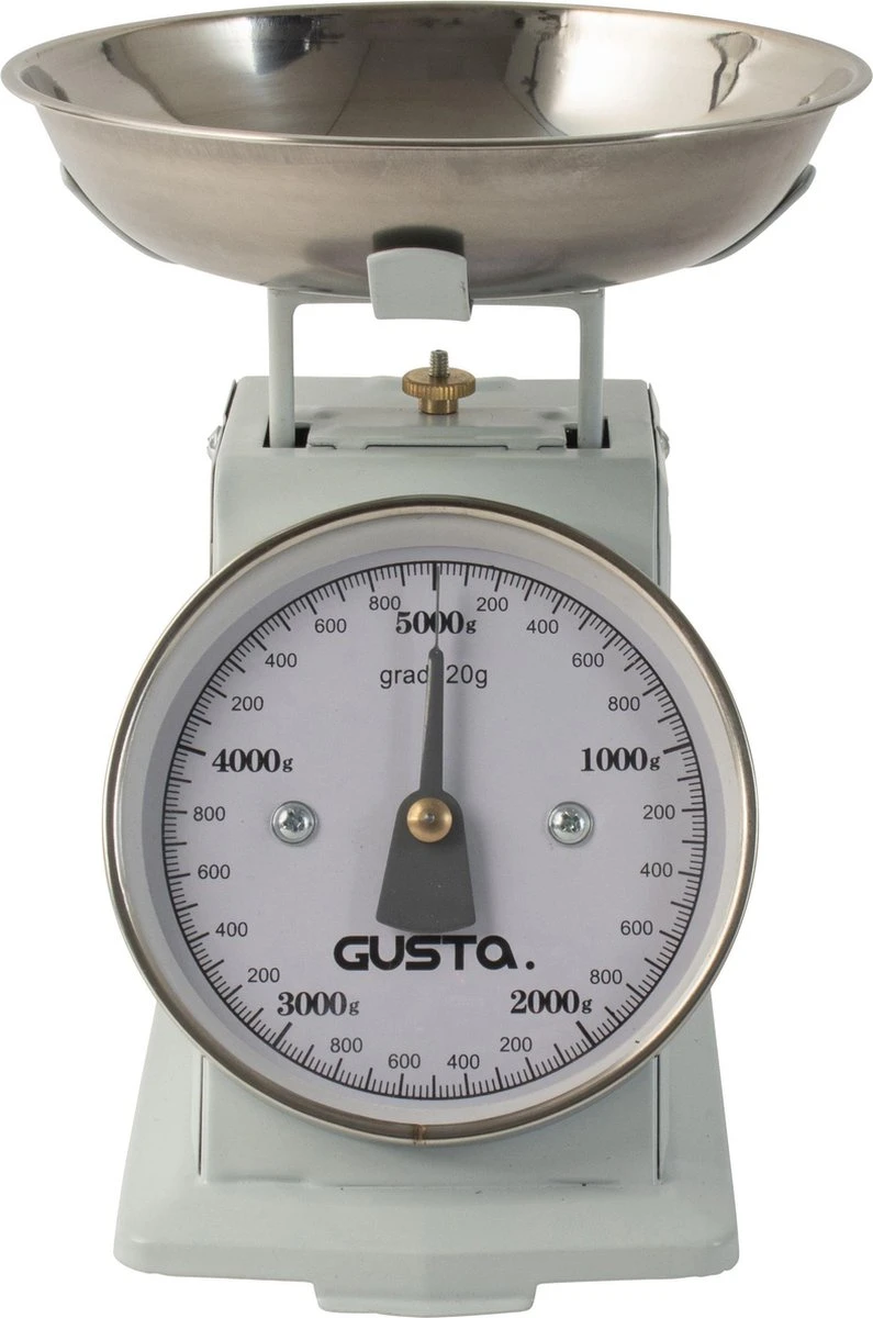 Gusta - Keukenweegschaal - Licht Blauw - Retro/Vintage - RVS - 19x14,5x16,5cm