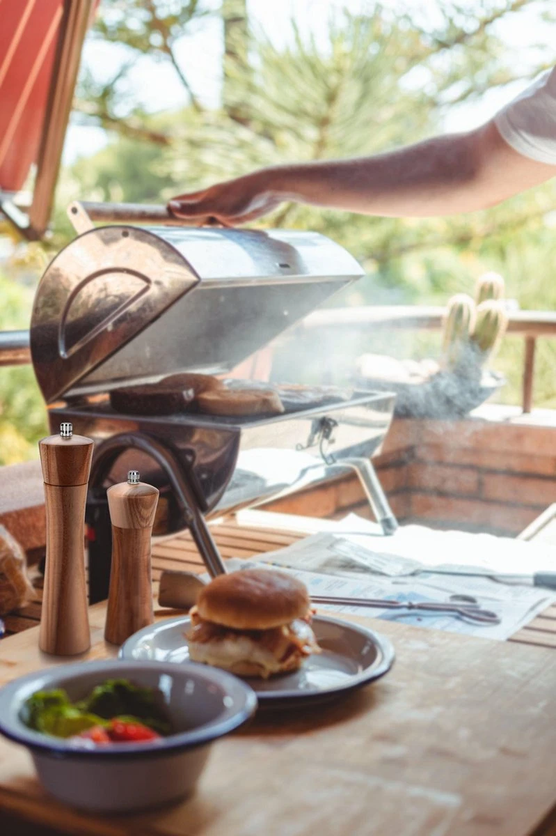 VITAMO™ Peper En Zoutmolen Set Van Acacia Hout Met Keramische Maalschijven - Grove En Fijne Maling - Instelbaar - Handmatig - Duurzaam En Tijdloos Acaciahout - Afbeelding 2