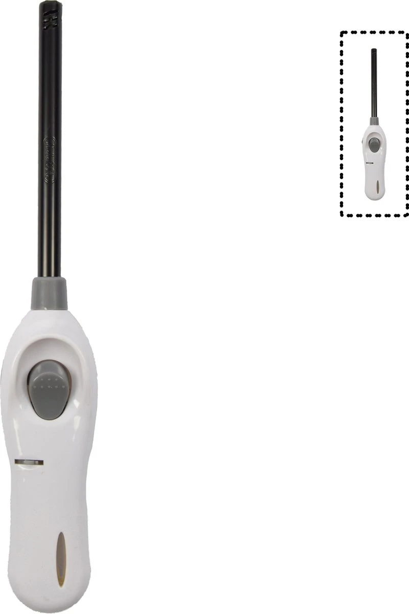 Aansteker Met Kinderbescherming - Barbecue Aansteker - Pakket Van 2x Stuks BBQ Aanstekers Navulbaar| A Kwaliteit |Kinderbescherming/Kinderslot |2x Wit| 26 Cm - Afbeelding 2