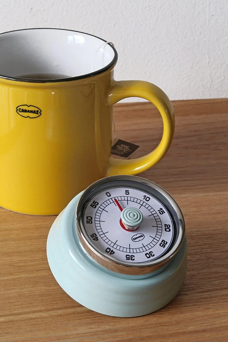 CABANAZ - Mechanische Kookwekker, Metaal Met Magneet, KITCHEN TIMER, Blauw - Afbeelding 2