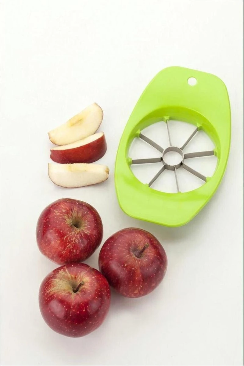 Doodadeals® Appelsnijder - RVS - Appelboor - Fruitmes - 8 Partjes - Groen Of Geel - Afbeelding 2